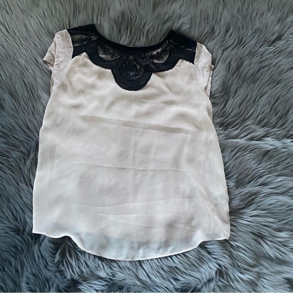 Lauren Conrad Lace Chiffon Top, S